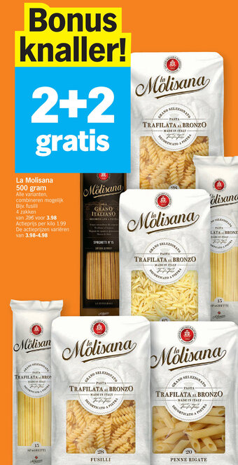Albert Heijn La molisana 500 gram 2+2 gratis aanbieding