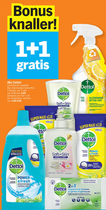 Albert Heijn Alle dettol 1+1 gratis aanbieding