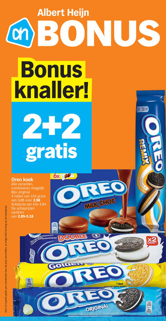 Albert Heijn Oreo koek 2+2 gratis aanbieding