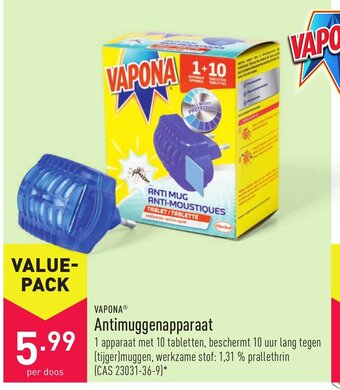ALDI Vapona Antimuggenapparaat aanbieding
