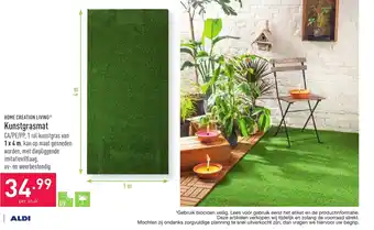 ALDI Home creation living 1 x 4 m kuntsgrasmat aanbieding