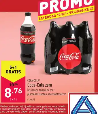 ALDI Coca-cola zero 6 x 1 L aanbieding