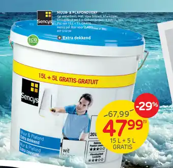 Muur- & plafondverf 15L + 5L
