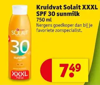 Kruidvat Kruidvat Solait XXXL SPF 30 sunmilk 750ml aanbieding