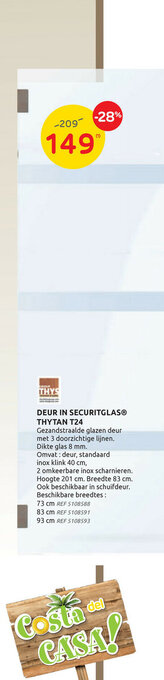 Brico Deur in securitglas thytan t24 aanbieding