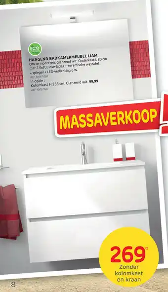 Brico Hangend badkamermeubel liam aanbieding
