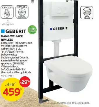 Brico Geberit Hang-wc-pack rimless aanbieding