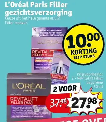 Kruidvat L'Oréal Paris Filler gezichtsverzorging aanbieding