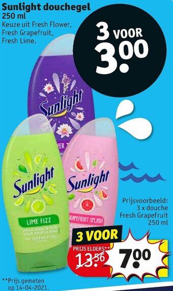 Kruidvat Sunlight douchegel 250ml aanbieding