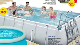 Brico Bestway bovengronds zwembad power steel h 101 x 6=L 404 x 201 cm aanbieding