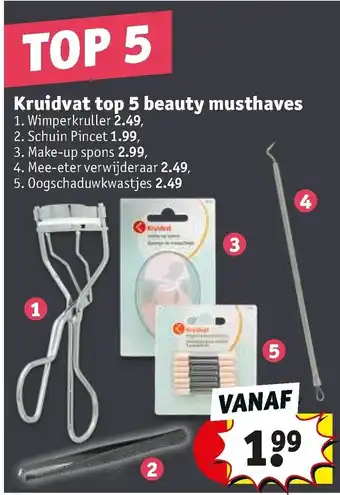 Kruidvat Kruidvat top 5 beauty musthaves aanbieding