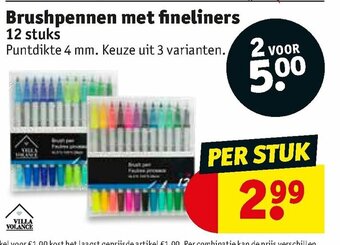 Kruidvat Brushpennen met fineliners 12 stuks aanbieding