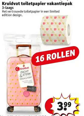 Kruidvat Kruidvat toiletpapier vakantiepak 3-laags aanbieding