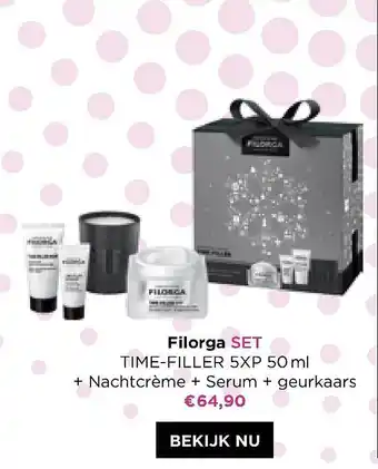 ICI PARIS XL Filorga set timefiller 5xp 50 ml + nachtcrème + serum + geurkaars aanbieding