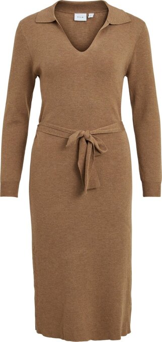 Bol.com Vila vimarla collar l/s knit dress dames jurk - maat m aanbieding