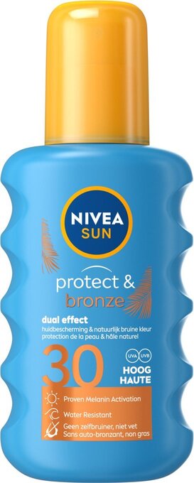 Bol.com Nivea sun protect & bronze zonnebrand spray spf 30 - 200 ml aanbieding