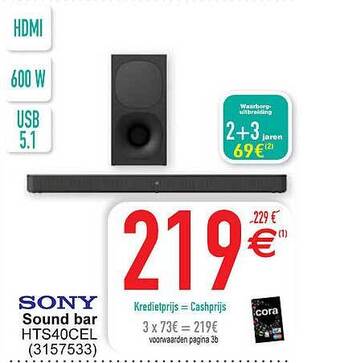 Cora Sony sound bar aanbieding
