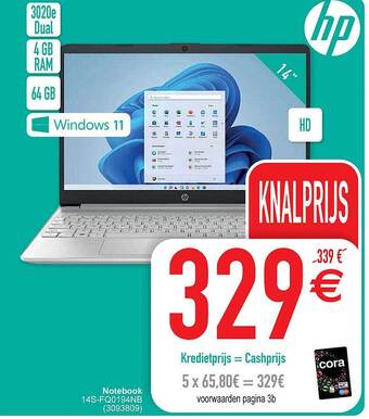 Cora Hp notebook aanbieding