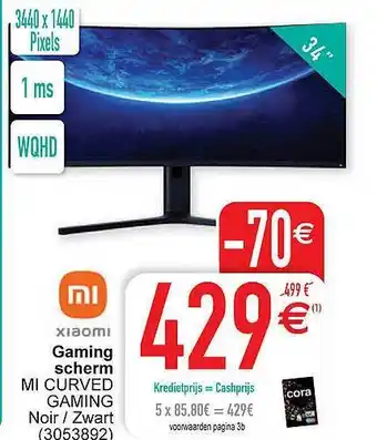 Cora Xiaomi gaming scherm aanbieding