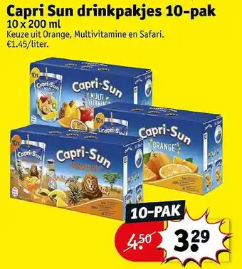 Kruidvat Capri sun drinkpakjes 10pak aanbieding