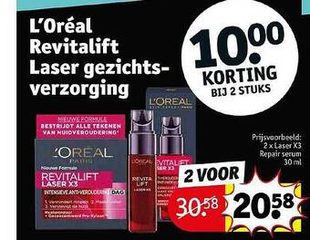 Kruidvat L'oréal revitalift laser gezichtsverzorging aanbieding