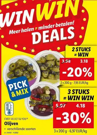Lidl Chef select & you olijven aanbieding