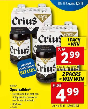 Lidl Crius speciaalbier aanbieding