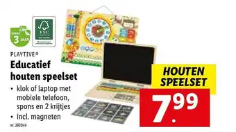 Lidl Playtive educatief houten speelset aanbieding