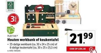 Lidl Playtive houten werkbank of keukentafel aanbieding