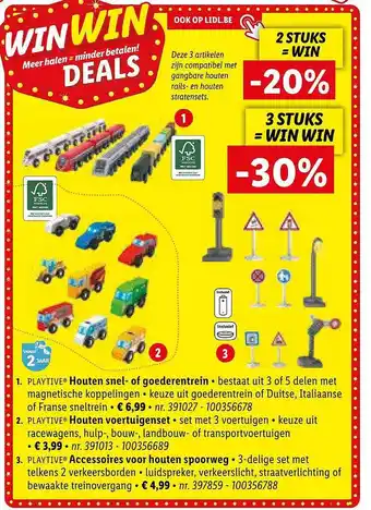 Lidl Playtive houten sneltrein of goederentrein, playtive houten voertuigenset, playtive accessoires voor houten spoorweg aanbieding