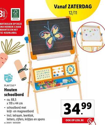 Lidl Playtive houten schoolbord aanbieding