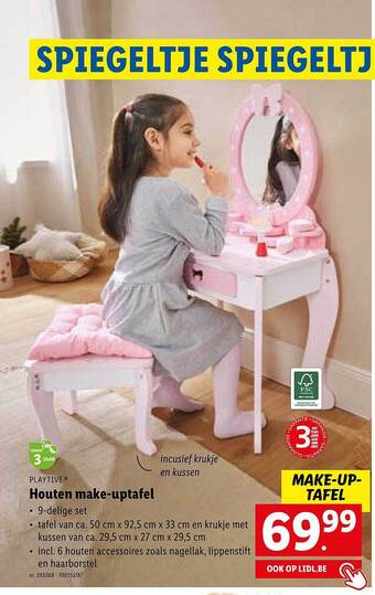 Lidl Playtive houten make-uptafel aanbieding
