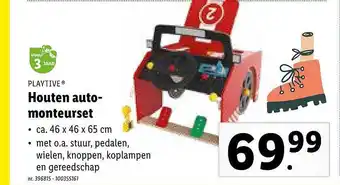 Lidl Playtive houten automonteurset aanbieding