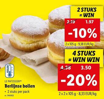 Lidl Le patissier berlijnse bollen aanbieding