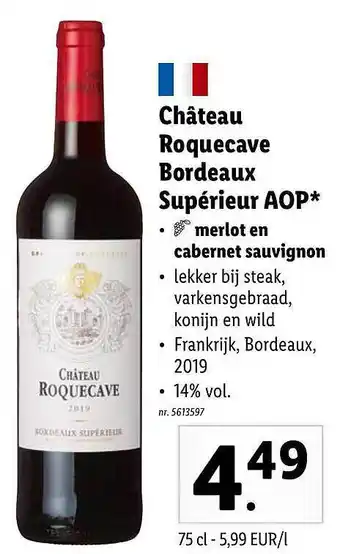 Lidl Château roquecave bordeaux supérieur aop aanbieding