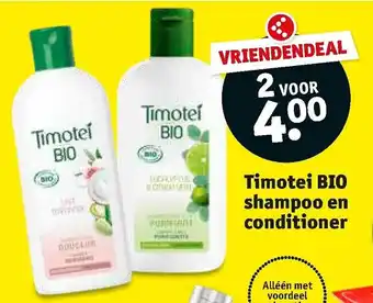 Kruidvat Timotei BIO shampoo en conditioner aanbieding