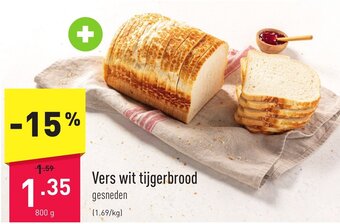 ALDI Vers wit tijgerbrood 800g aanbieding
