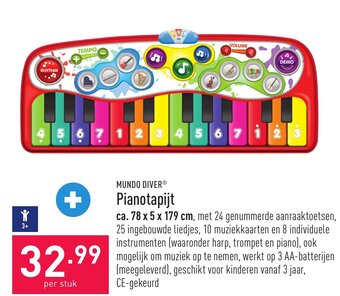 ALDI Mundo diver pianotapijt aanbieding