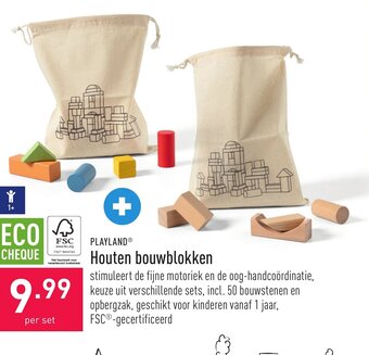 ALDI Playland houten bouwblokken aanbieding