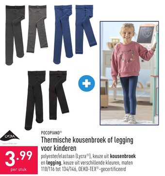 ALDI Pocopiano thermische kousenbroek of legging voor kinderen aanbieding