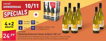ALDI Pierre marin chardonnay roussanne coteaux de beziers IGP, 6 st 4+2 gratis aanbieding