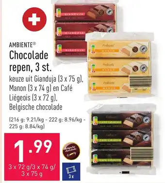 Ambiente chocolade repen, 3 st