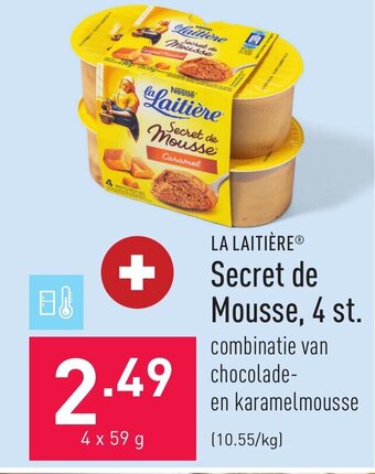ALDI La laitiere secret de mousse, 4 st 4 x 59g aanbieding
