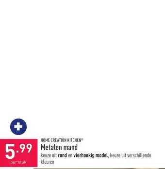 ALDI Home creation kitchen metalen mand aanbieding