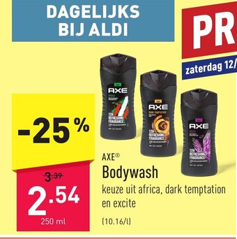 ALDI Axe bodywash 250ml aanbieding