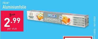 ALDI Folia aluminiumfolie aanbieding