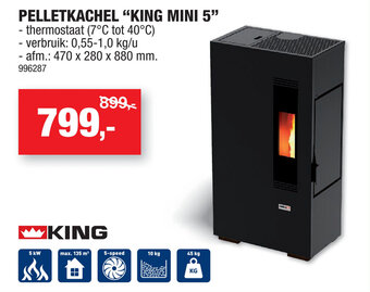 Hubo Pelletkachel "king mini 5" aanbieding