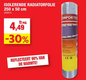 Hubo Isolerende radiatorfolie 250 x 50cm aanbieding