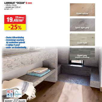 Hubo Laminaat "ocean" 8 mm aanbieding