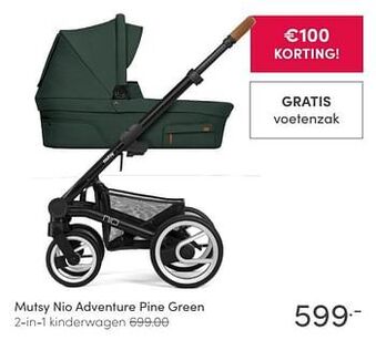 Baby & Tiener Mutsy nio adventure pine green 2-in-1 kinderwagen aanbieding